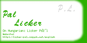 pal licker business card